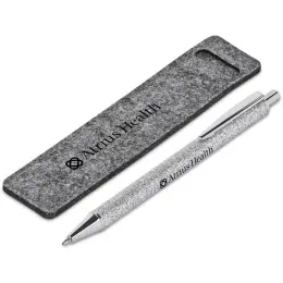 Sparkle Ball Pen In Felt Pouch Branded Image