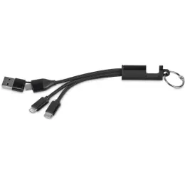 Furban 4-In-1 Charging Cable With Phone Stand Black