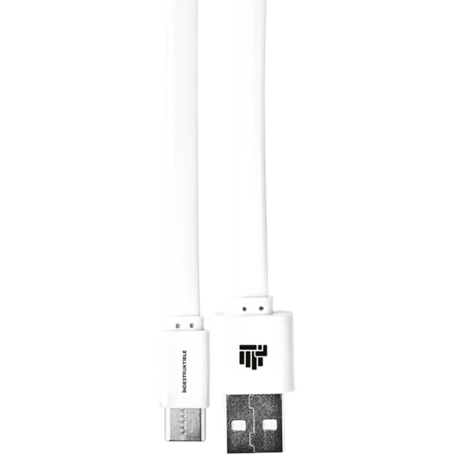 IND 1.2m Flat Type C Charger Cable White