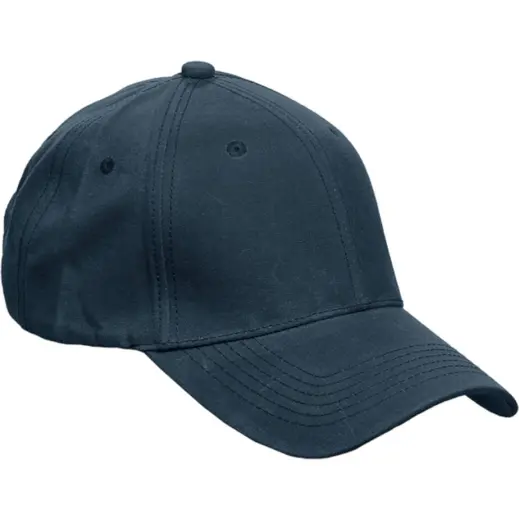 6 Panel Barron Washed Oil Skin Cap Navy