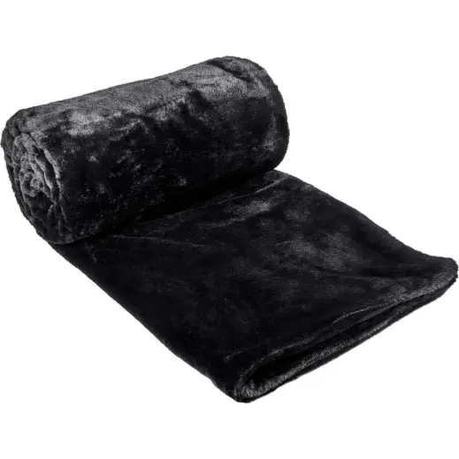 Alex Varga Palazzo Faux Fur Fleece Blanket Black