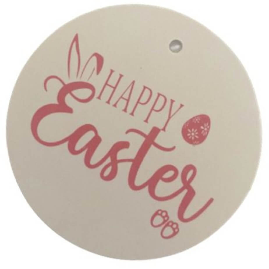 Easter Gift Tag - Pack Of 10 Happy Easter Ears Pink