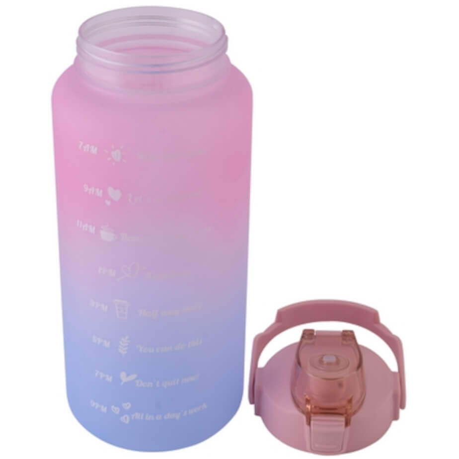Motivation 2 Litre Water Bottle Pink-Blue Open Lid