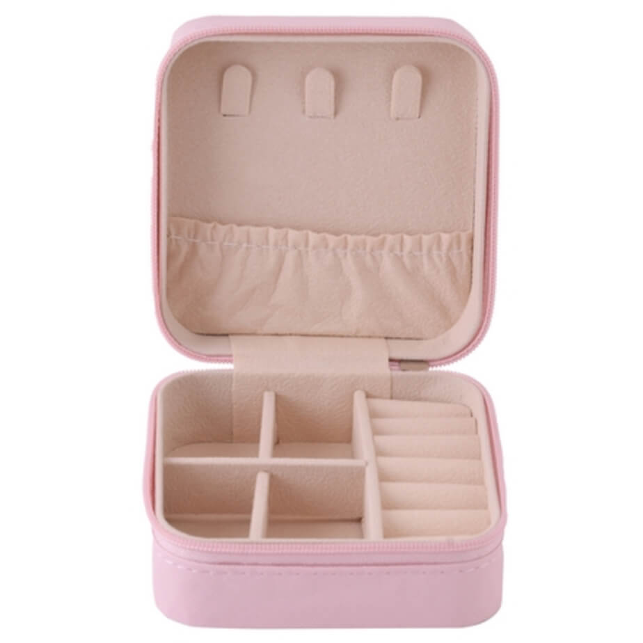 Mini Jewellery Case Pink Open