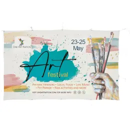 Sublimated Display Fabric Banner 2m x 1.2m Branded Image