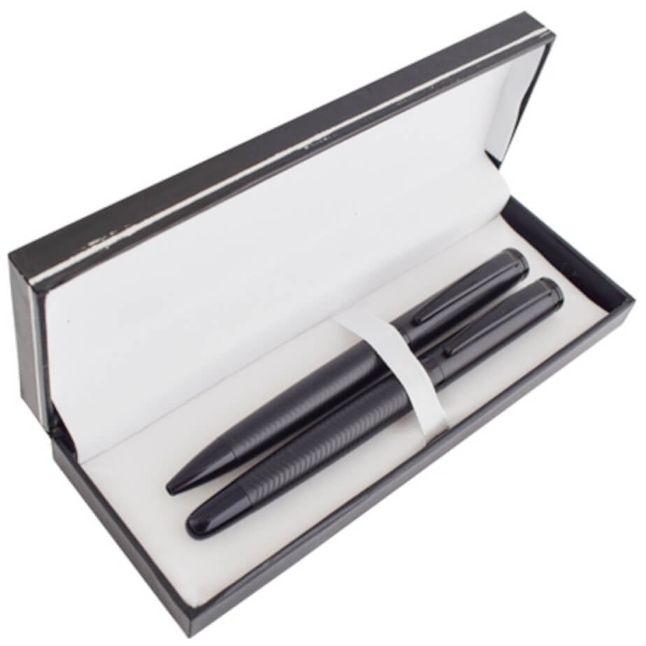 Charcoal Swirl Roller & Ball Set Angle