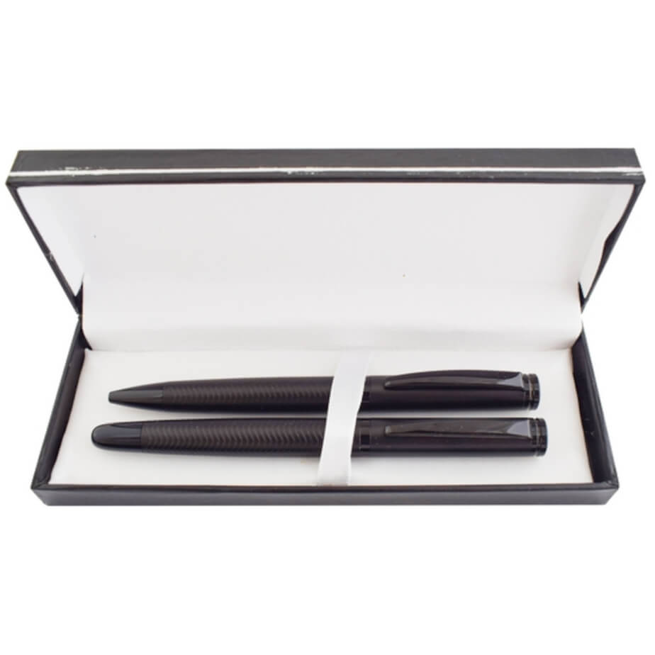 Charcoal Swirl Roller & Ball Set Open
