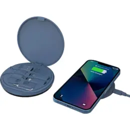 Oslo @memorii Recycled 15W Wireless Charger & Multi Cable Set Blue Display Image