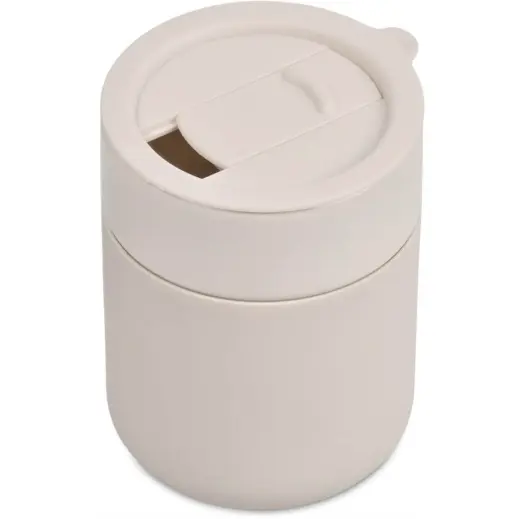 Serendipio Pimlico Ceramic Tumbler Cream Lid Open