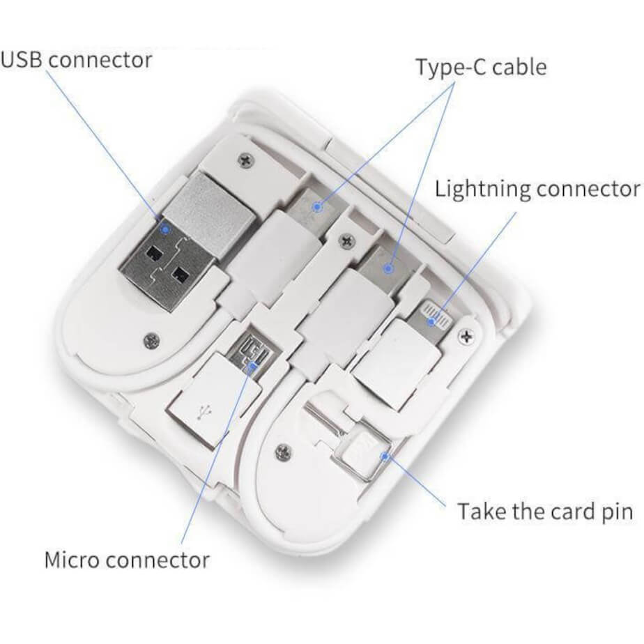 Bolero @memorii 2-in-1 Wireless Charger with Multi Cable Set White Cable Set