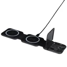 Bolero @memorii 2-in-1 Wireless Charger with Multi Cable Set Black Flat
