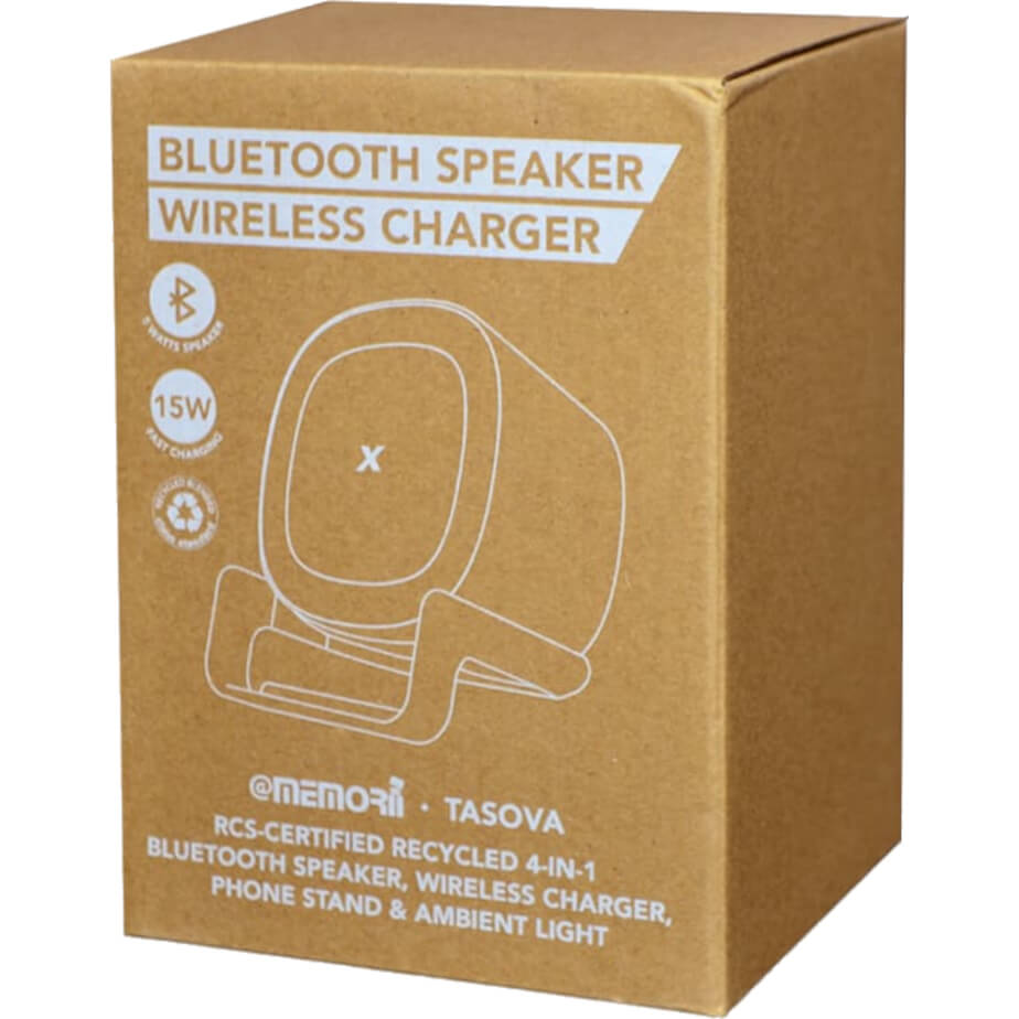 Tasova @memorii Recycled 15W Wireless Charger Bluetooth Speaker Gift Box