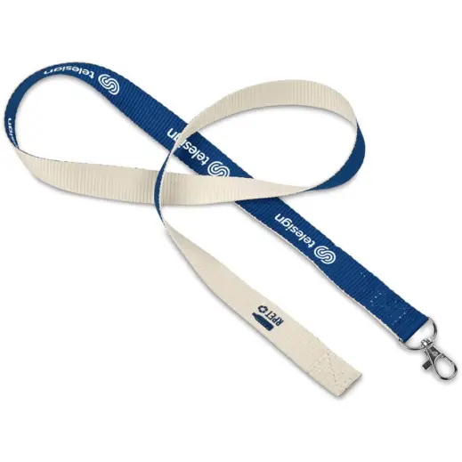 Altitude Taiga Recycled PET Lanyard Navy Branded