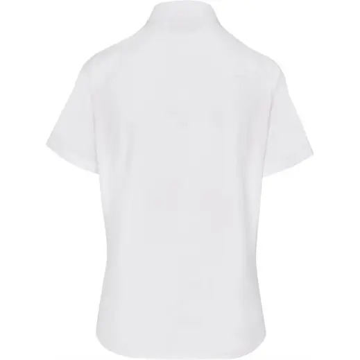 Ladies Short Sleeve Oxford Shirt White Back