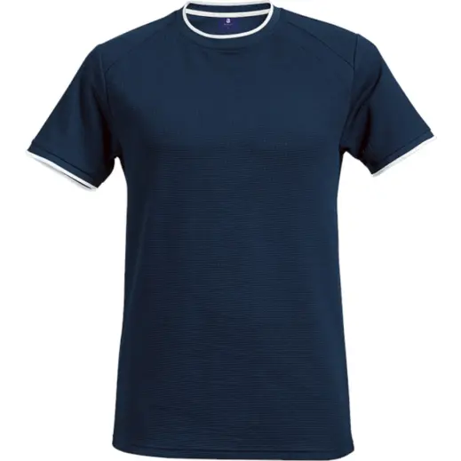 175g Polyester Eyelet Ringer T-Shirt Navy