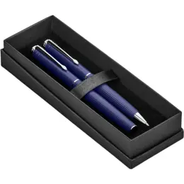 Alex Varga Mollino Ball Pen & Rollerball Set Navy Gift Box Open Image