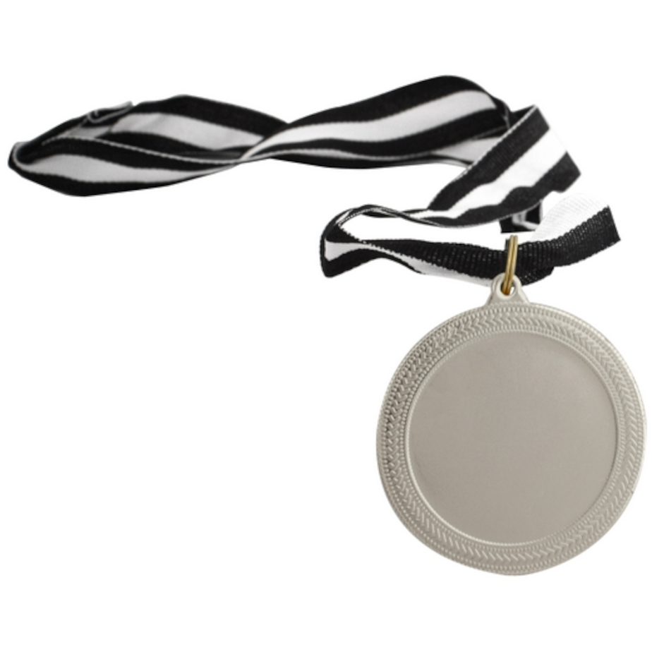 Iron Medal & Ribbon Silver Display