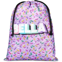 Hoppla Benguela Jumbo Polyester Drawstring Pouch Branded Front Image