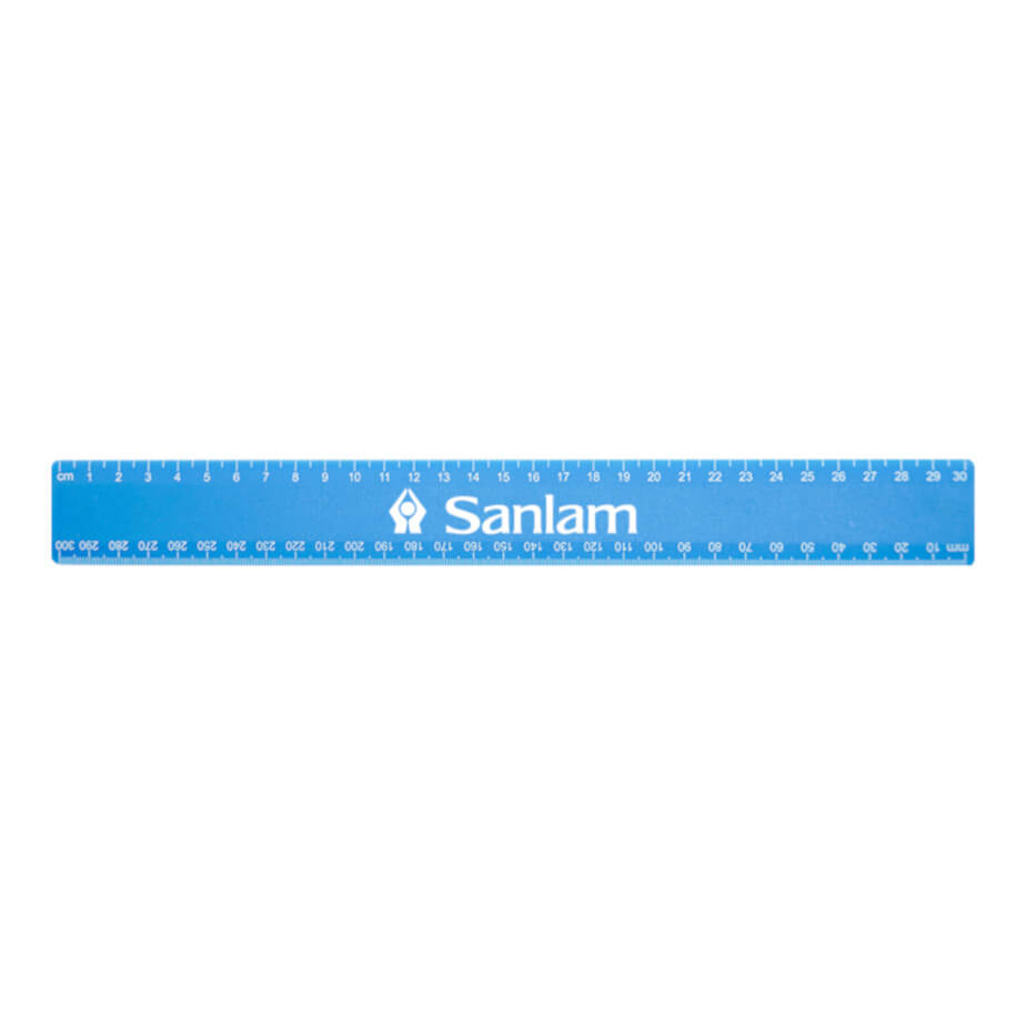 30cm Budget Ruler With Double Sided Calibration - Cyan