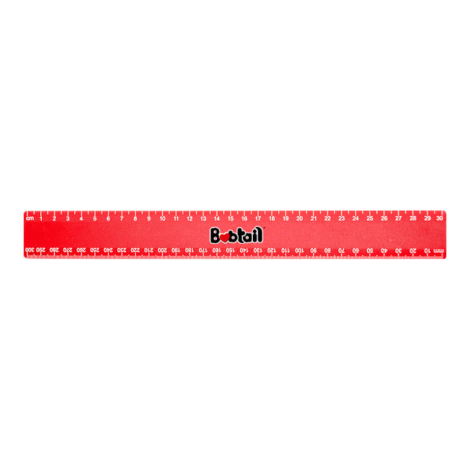 30cm Budget Ruler With Double Sided Calibration - Red