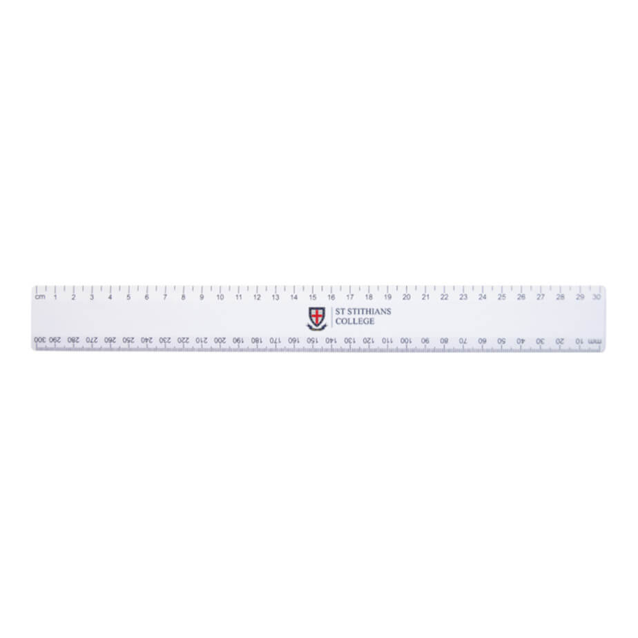 30cm Budget Ruler With Double Sided Calibration - White