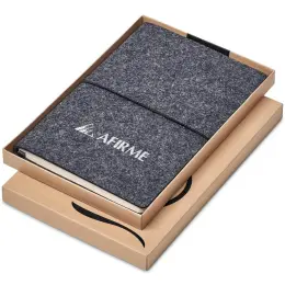 Okiyo Rika Recycled PET Felt A5 Soft Cover Notebook Gift Box Open Branded Image