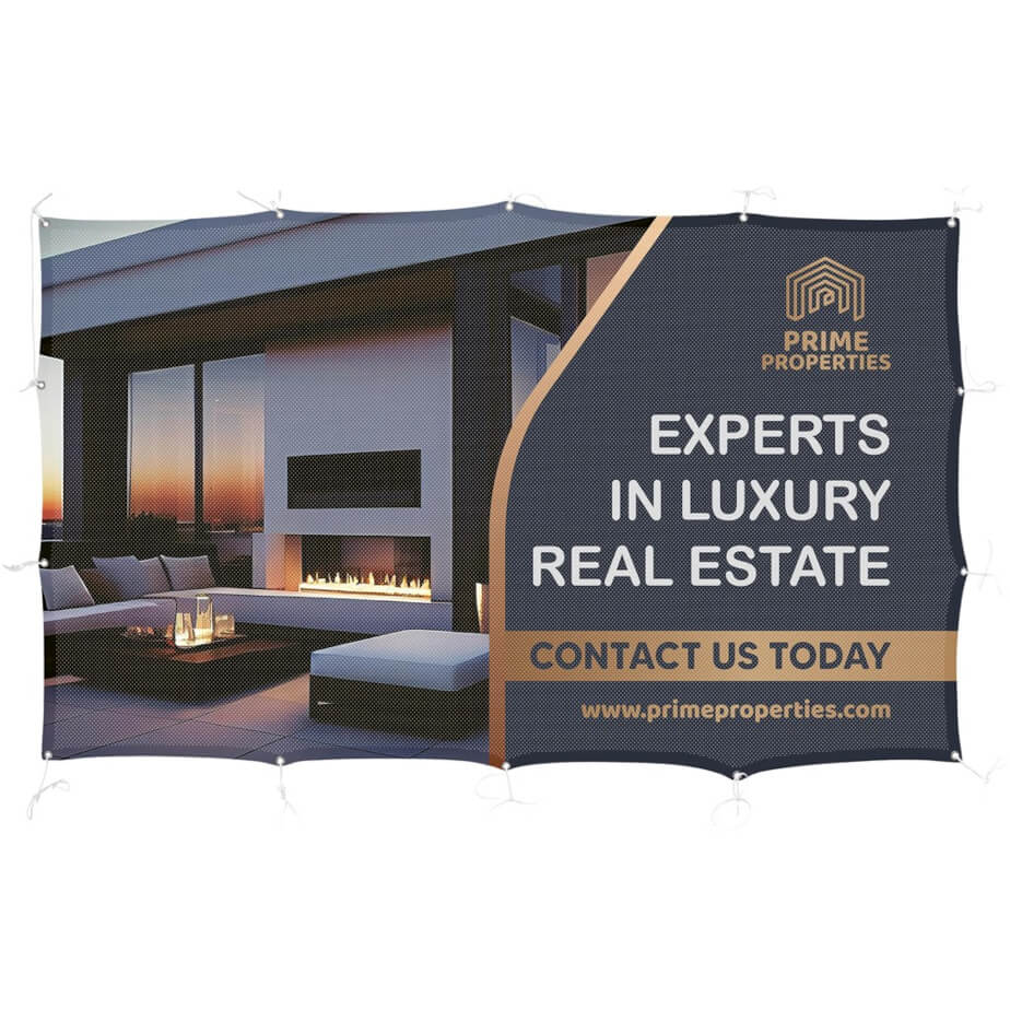 Sublimated Airtex Fabric Fence Banner - 2m x 1.2m | Brandability