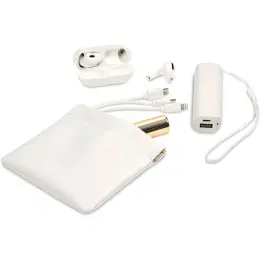 Eva & Elm Plush PU Tech & Accessory Pouch Cream Display