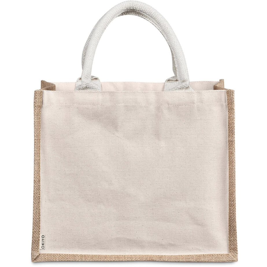 Okiyo Chinsai Midi Jute & Cotton Tote Front