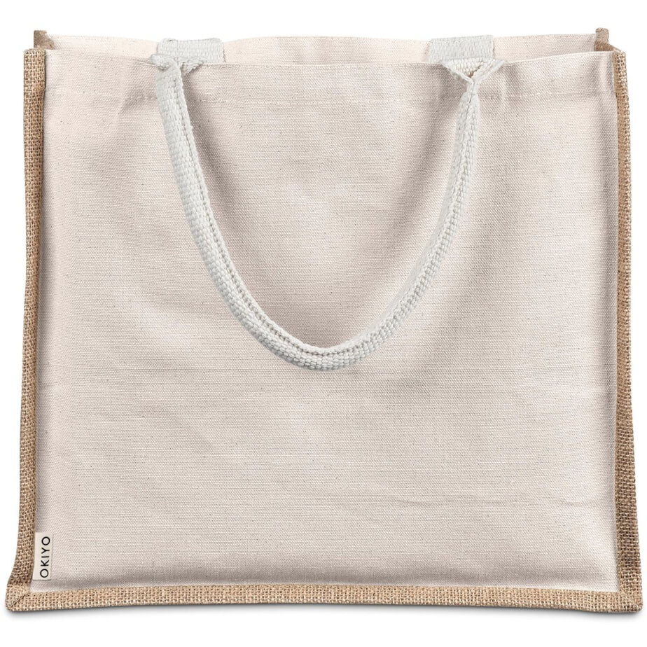 Okiyo Chinsai Maxi Jute & Cotton Tote Close Up