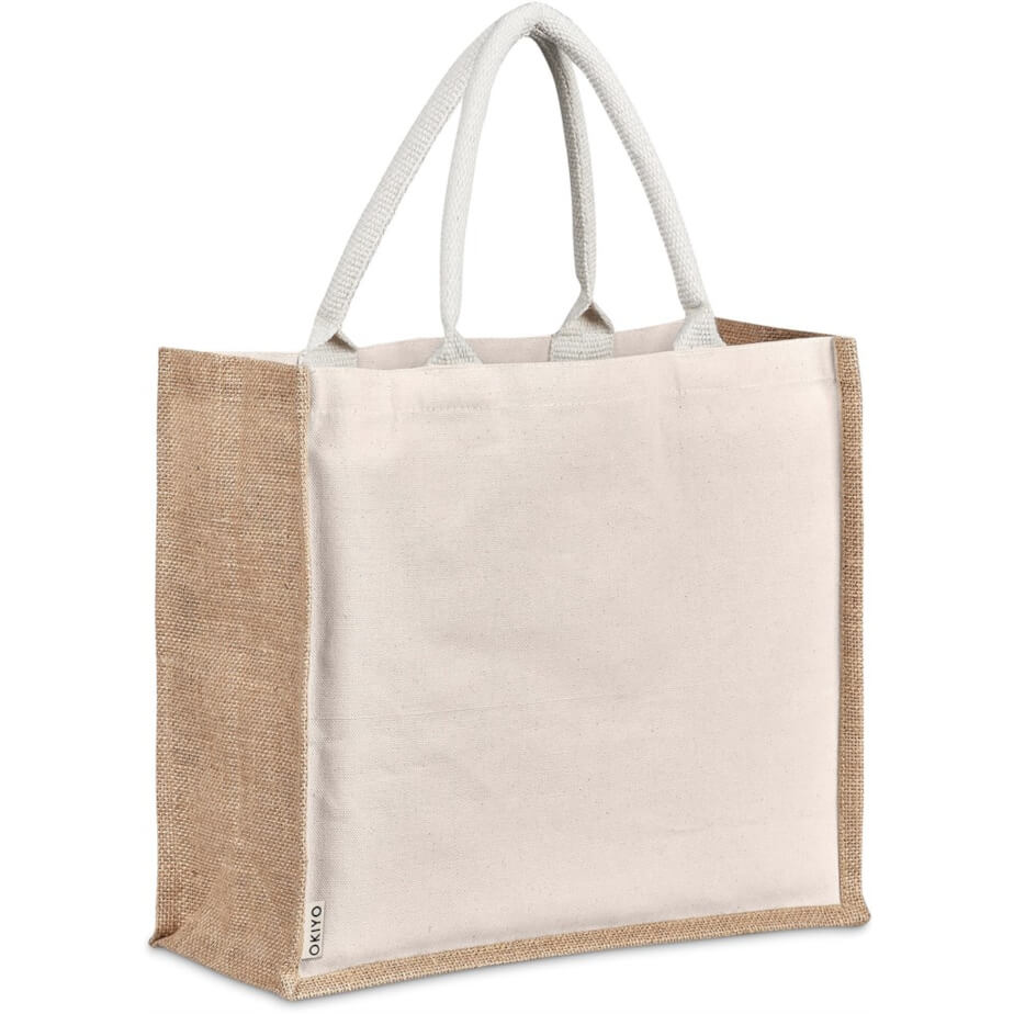 Okiyo Chinsai Maxi Jute & Cotton Tote Side