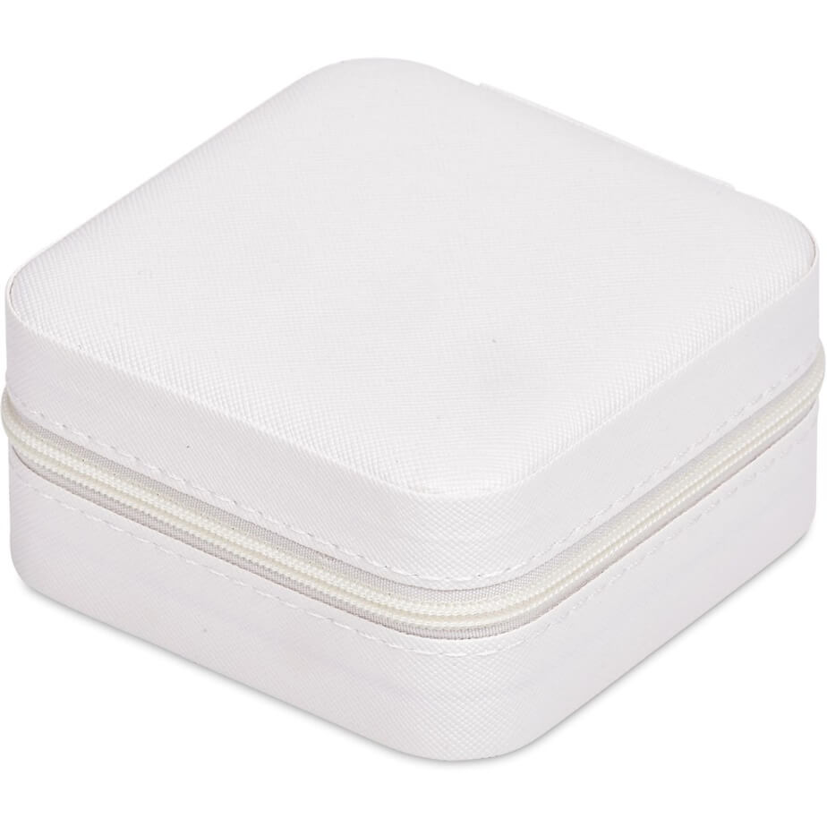 Eva & Elm Crystal Travel Jewellery Box Cream Closed