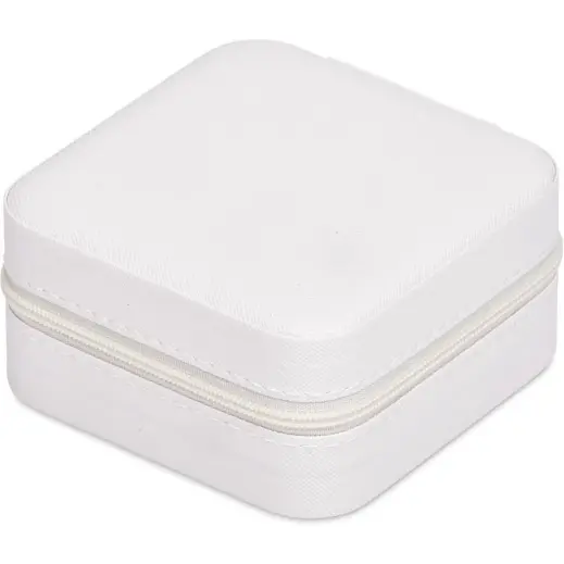Eva & Elm Crystal Travel Jewellery Box Cream Closed