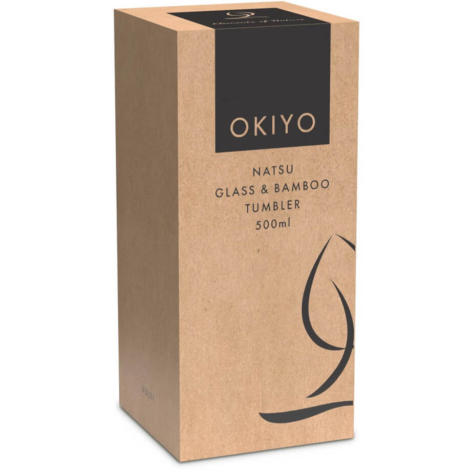 Okiyo Natsu Glass & Bamboo Tumbler & Straw Gift Box