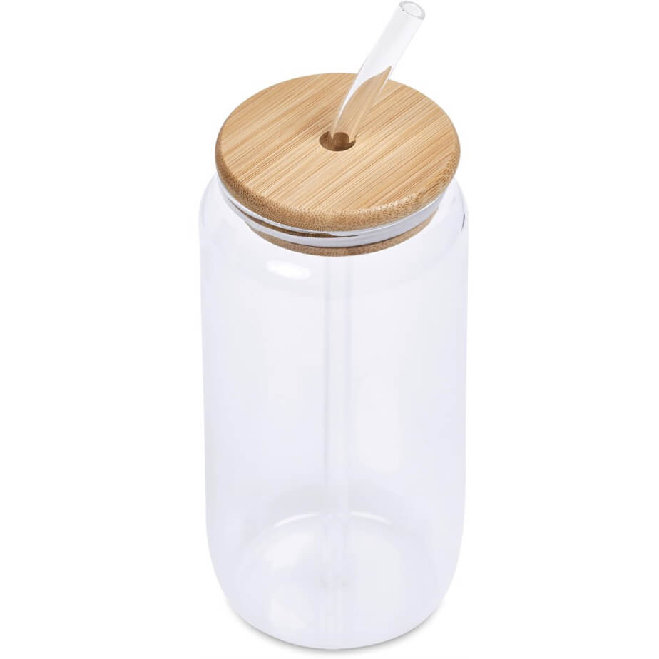 Okiyo Natsu Glass & Bamboo Tumbler & Straw Top