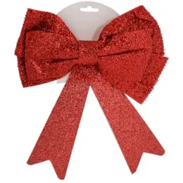 Red Christmas Glitter Bow - Main Image