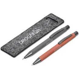 Altitude Lindsey Ball Pen & Pencil Set - Burnt Orange Set Branded Image