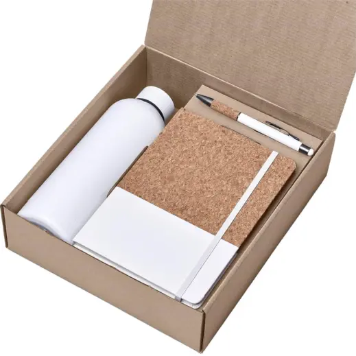 Okiyo Verity Kraft Gift Set Solid White Gift Box Open