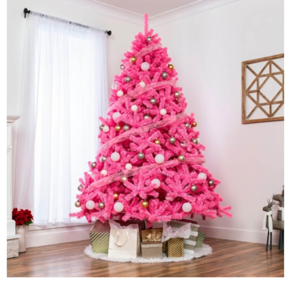 Pink Tinsel Garland - Full