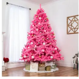 Pink Tinsel Garland - Full