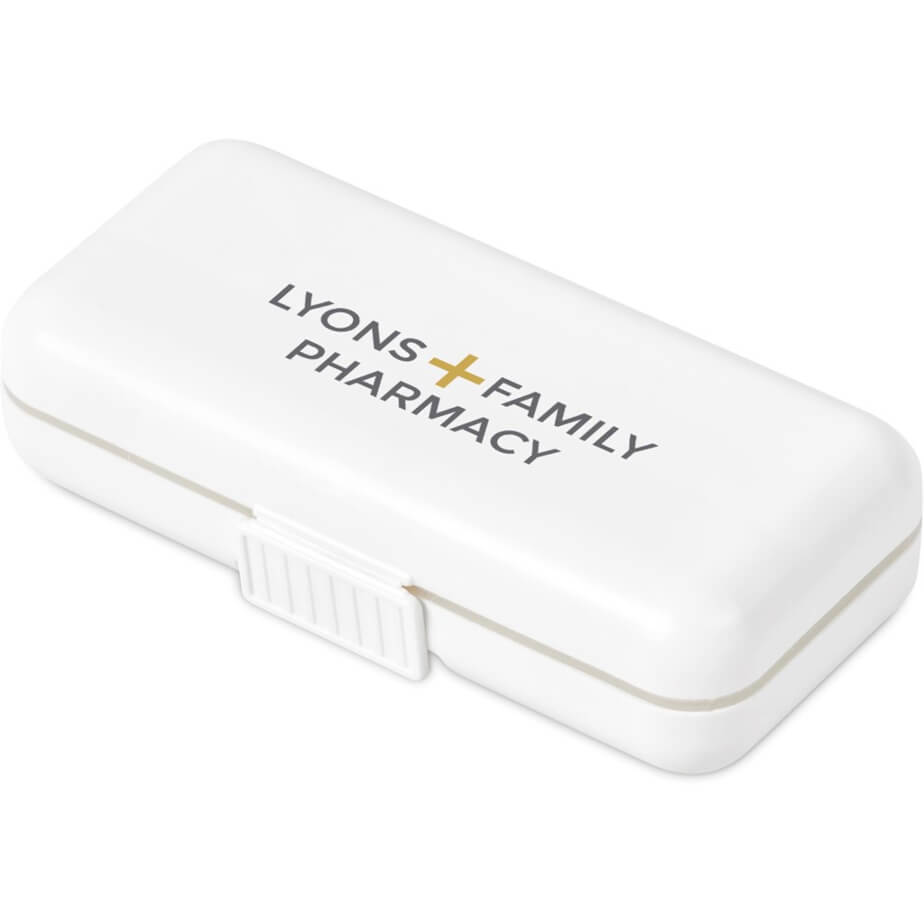Altitude Grid Travel Pill Box Solid White Closed Branded
