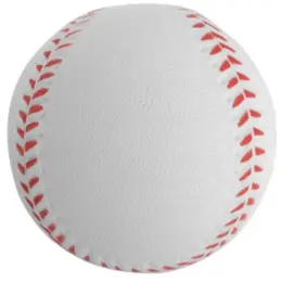 Baseball Stress Ball White Front Image