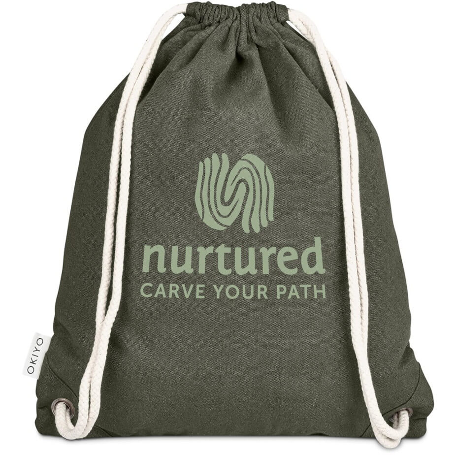 Okiyo Kinchaku Recycled Canvas Drawstring Bag Main