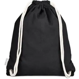 Okiyo Kinchaku Recycled Canvas Drawstring Bag Black