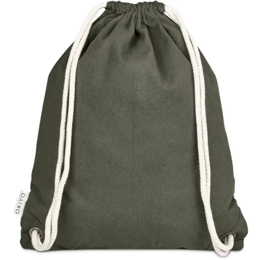 Okiyo Kinchaku Recycled Canvas Drawstring Bag Military