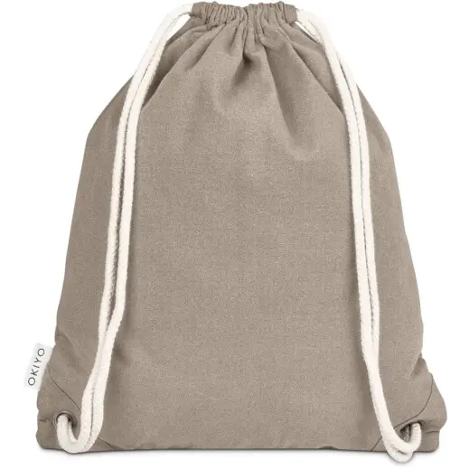 Okiyo Kinchaku Recycled Canvas Drawstring Bag Stone