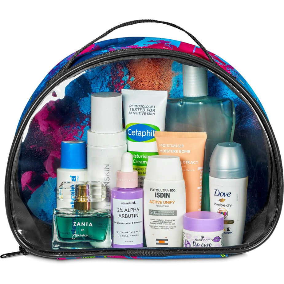 Hoppla Aloe Toiletry Bag With PVC Front Window Items