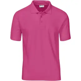 Mens Basic Pique Golf Shirt Pink Front