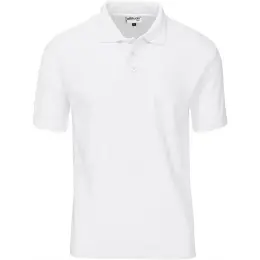 Mens Basic Pique Golf Shirt White Front