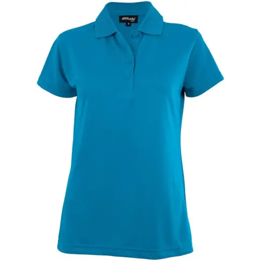 Ladies Pro Golf Shirt Cyan Front